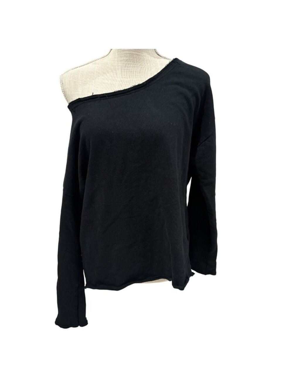 Sydney Black Long Sleeve Top With Rhinestone Back Cutout Design Size L